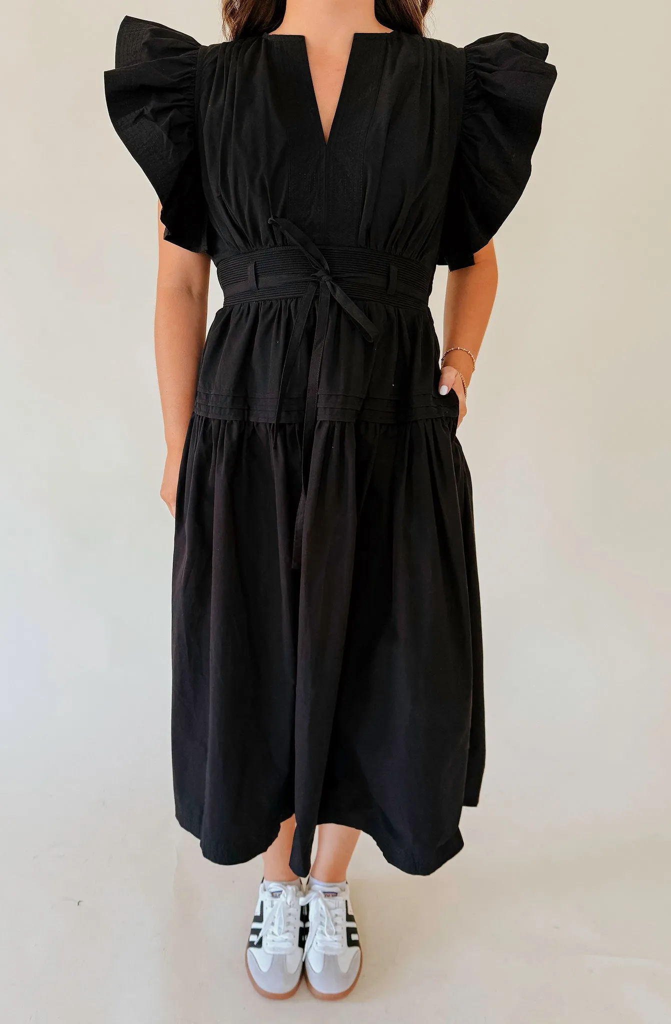 LOOK IN YOUR EYE POPLIN MIDI DRESS