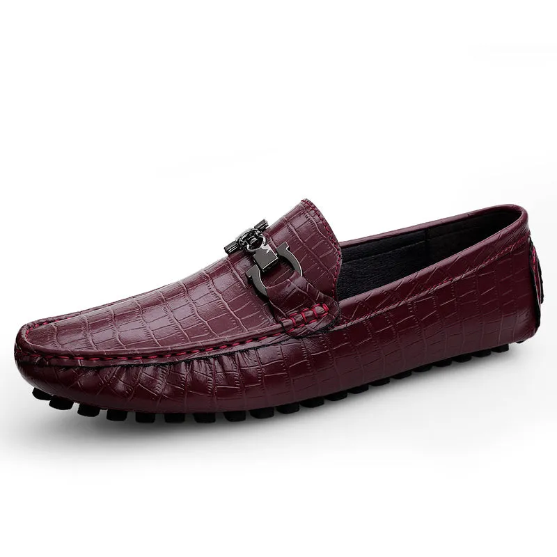 Luxury CrocBlend Crocodile Pattern Slip-On Loafers