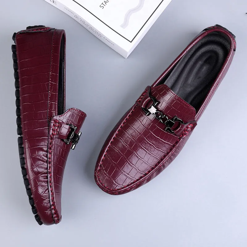 Luxury CrocBlend Crocodile Pattern Slip-On Loafers