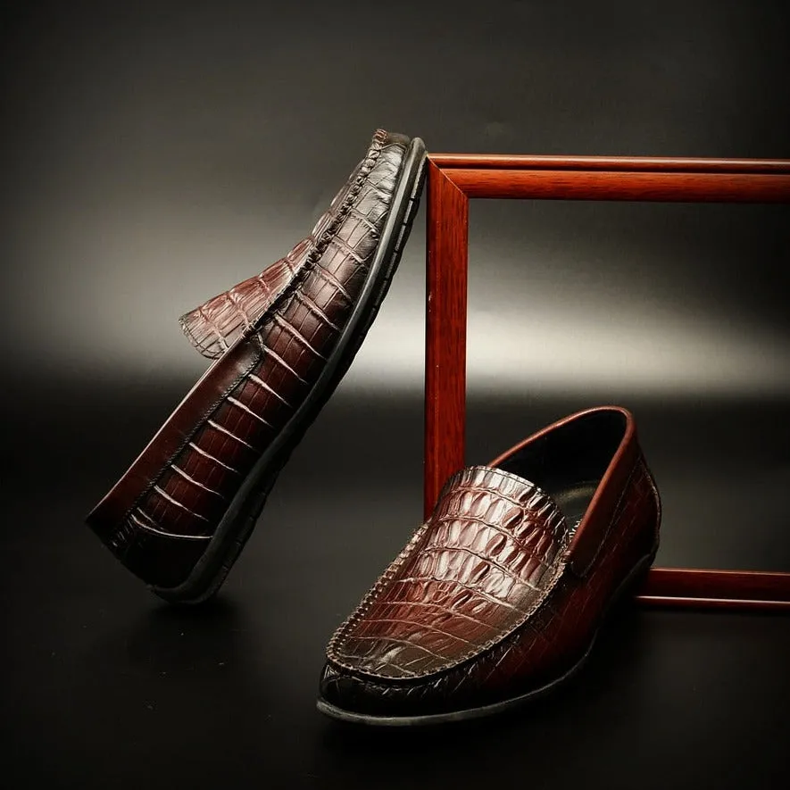 Luxury CrocLeather Daily Business Slip On Loafers