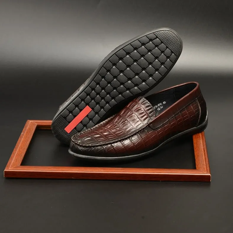 Luxury CrocLeather Daily Business Slip On Loafers