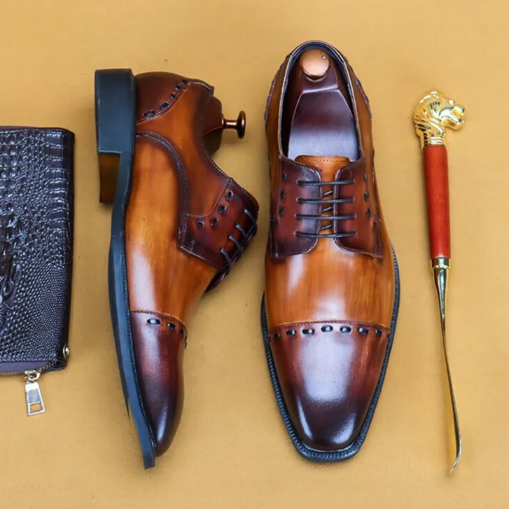 Luxury Exotic Glossy Designer Brogue Dress Shoes