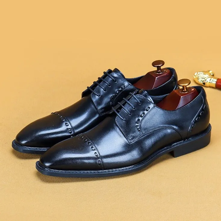 Luxury Exotic Glossy Designer Brogue Dress Shoes