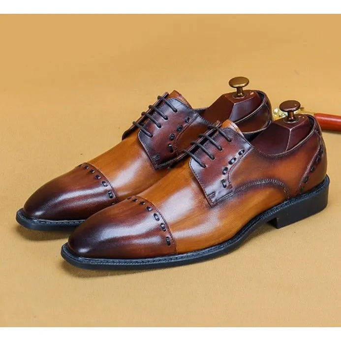 Luxury Exotic Glossy Designer Brogue Dress Shoes