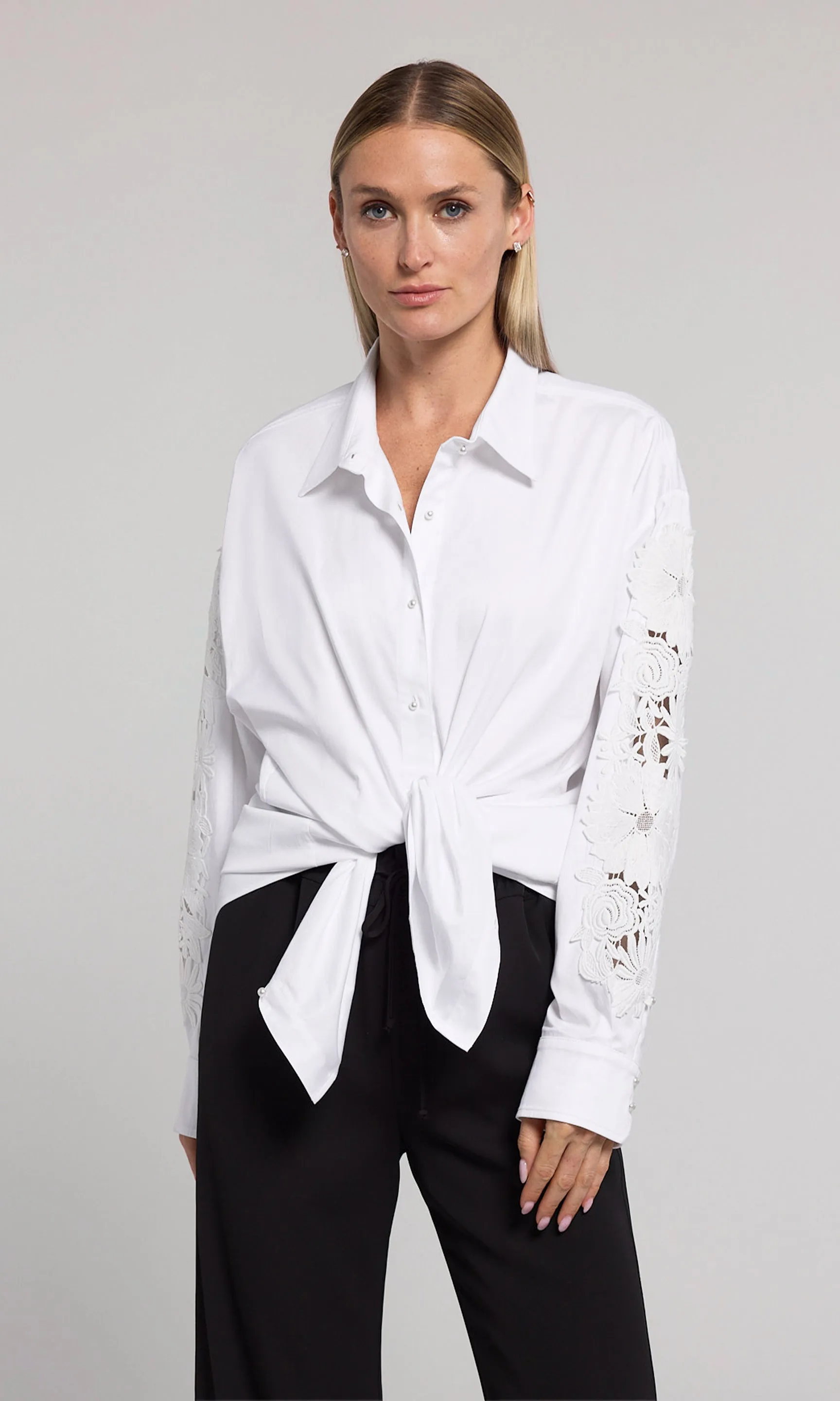 Marcel Lace Combo Poplin Shirt