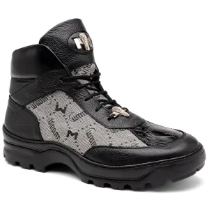 Mauri 3216 Pyro Time/ Baby Croc/ Mauri Fabric/ Nappa Boots Black / Grey