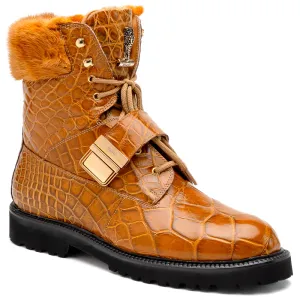 Mauri 3240 Smoke Alligator/ Mink/ Nappa Boots Toffee