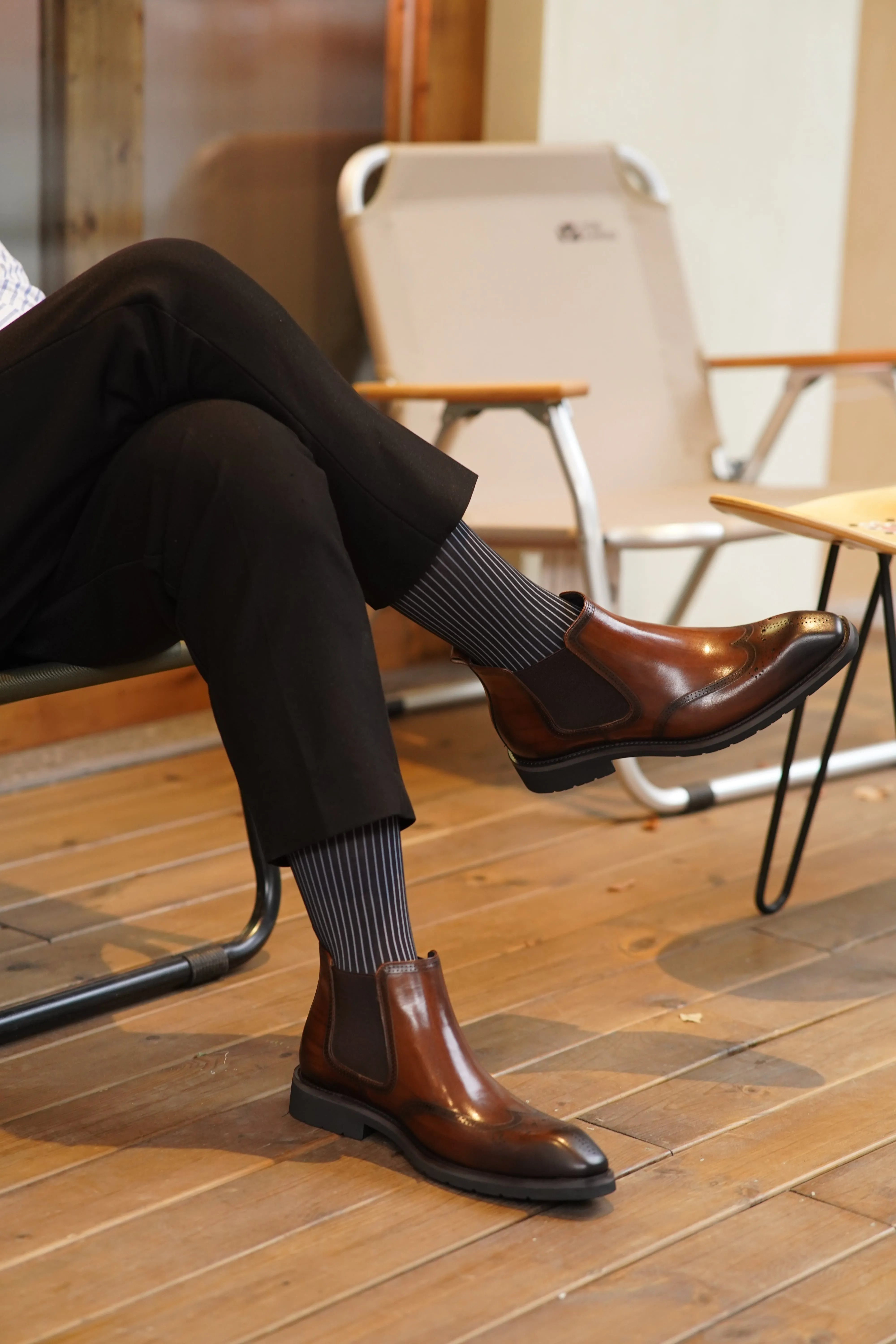 Men’s Brogue Leather Chelsea Boots.