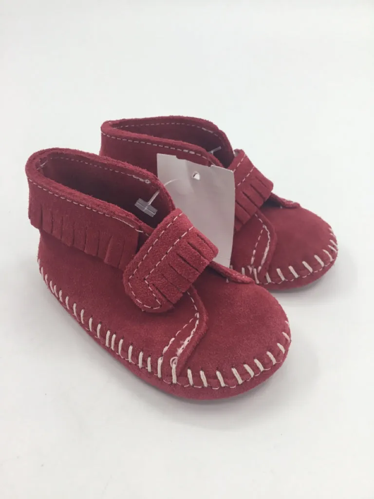 Minnetonka Child Size 3 Toddler Red Moccasins