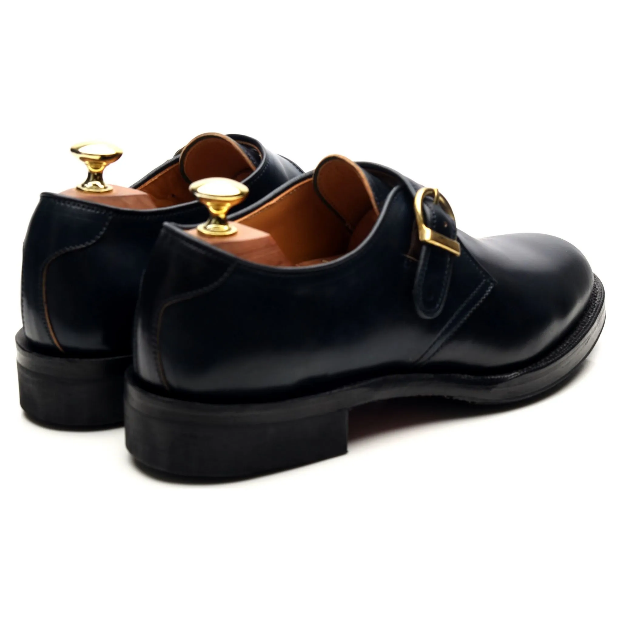 Navy Blue Cordovan Leather Monk Strap UK 6.5 US 7