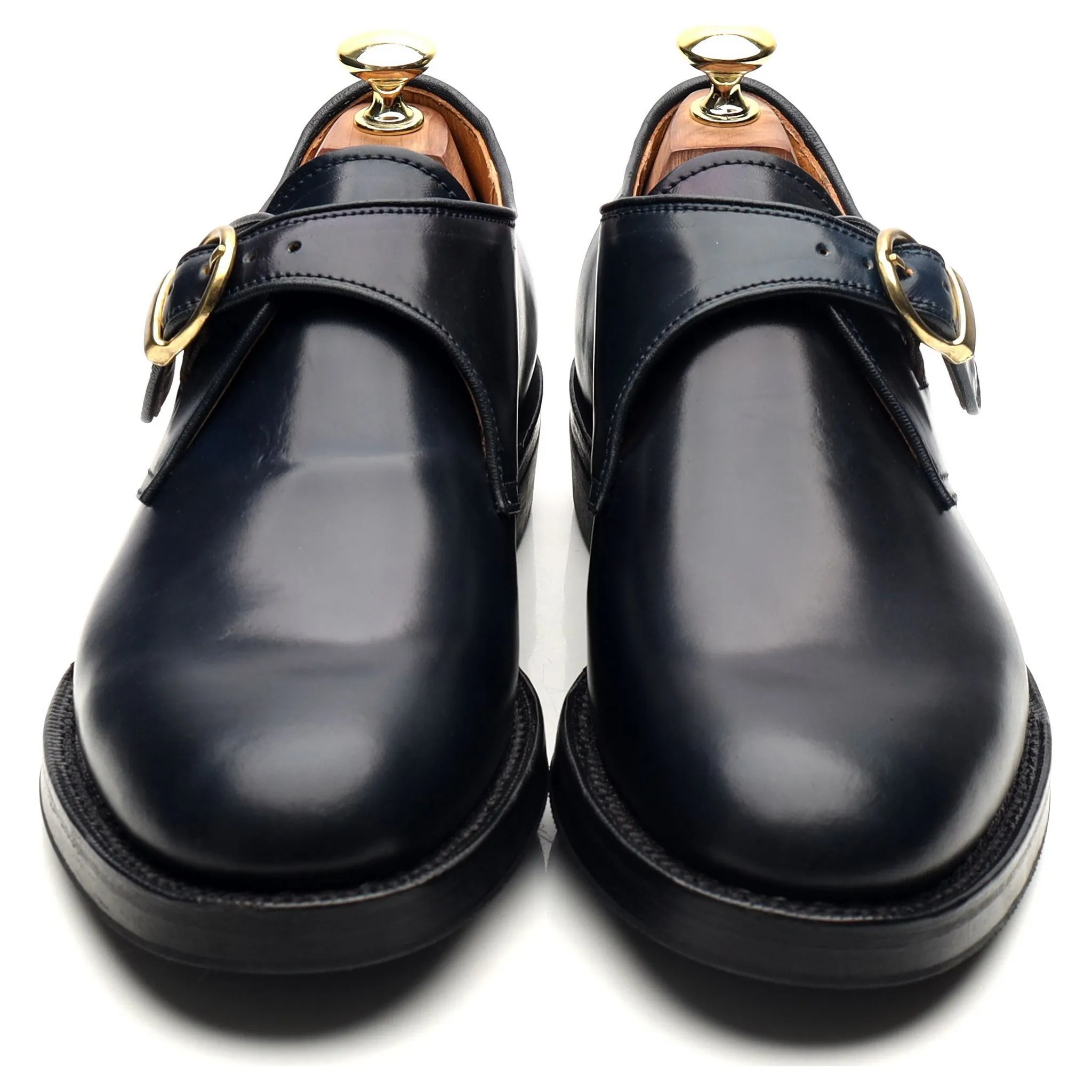 Navy Blue Cordovan Leather Monk Strap UK 6.5 US 7