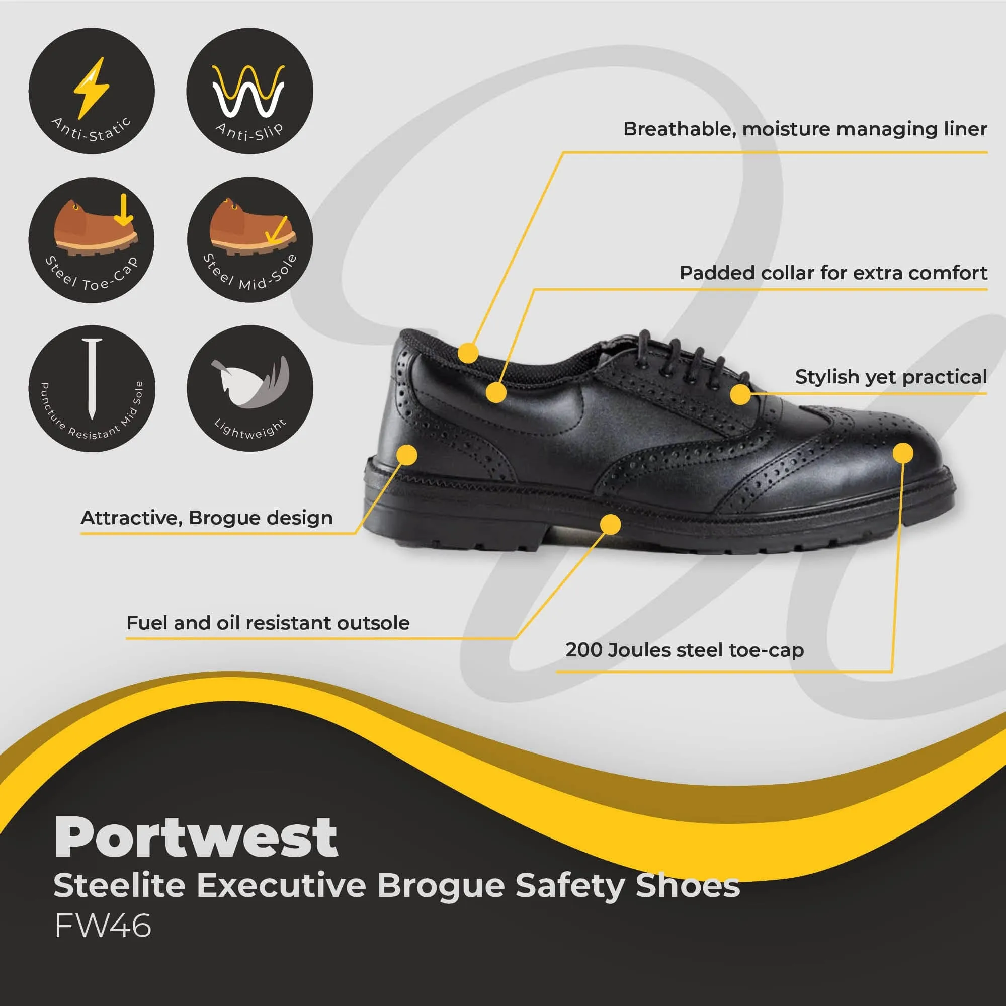 Portwest Steelite Executive Brogue FW46