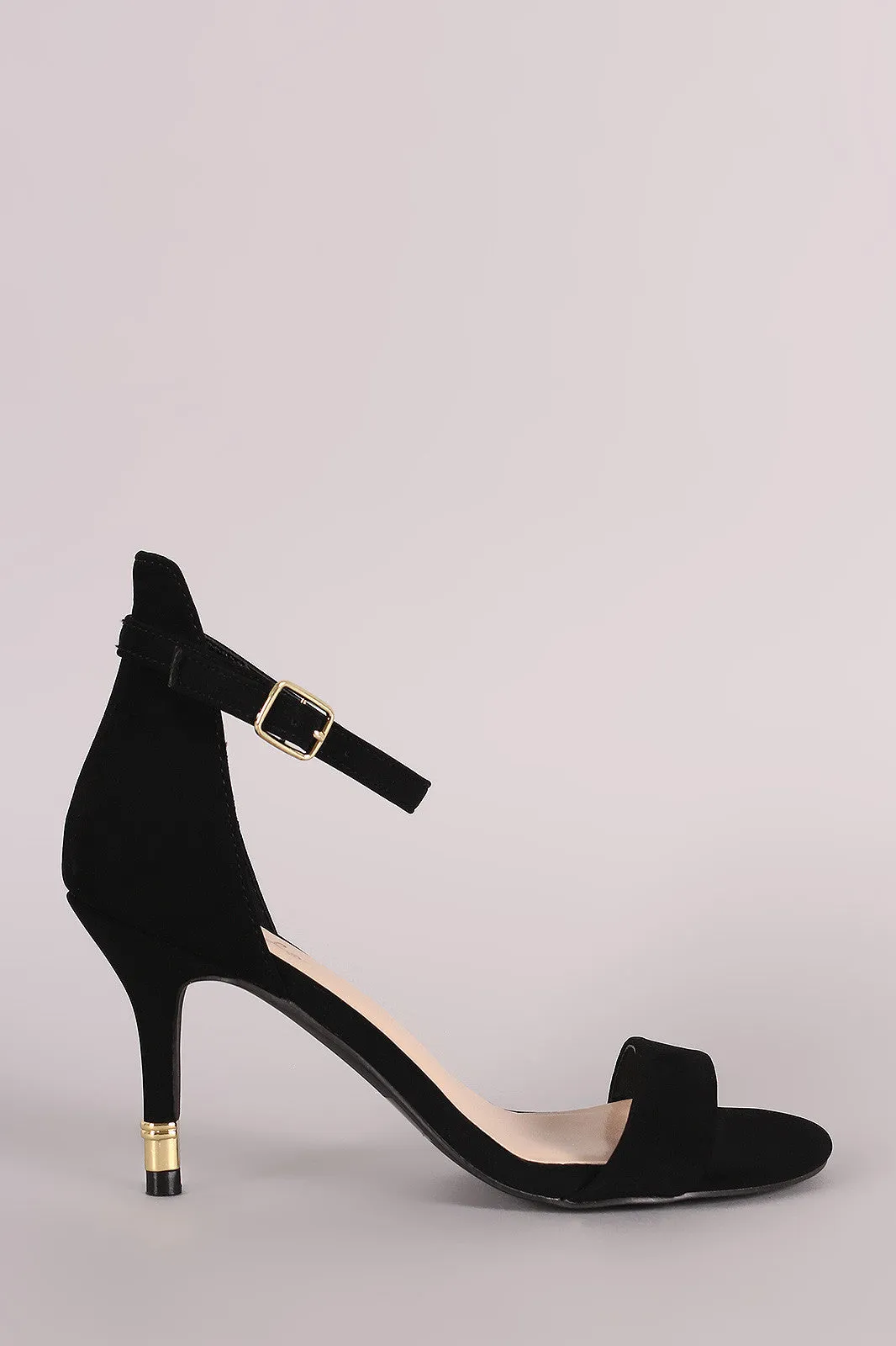 Qupid Open Toe Gold Kitten Heel