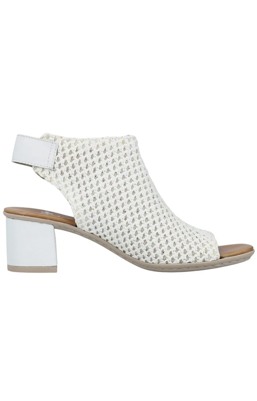 Rieker Weaved White Sandal