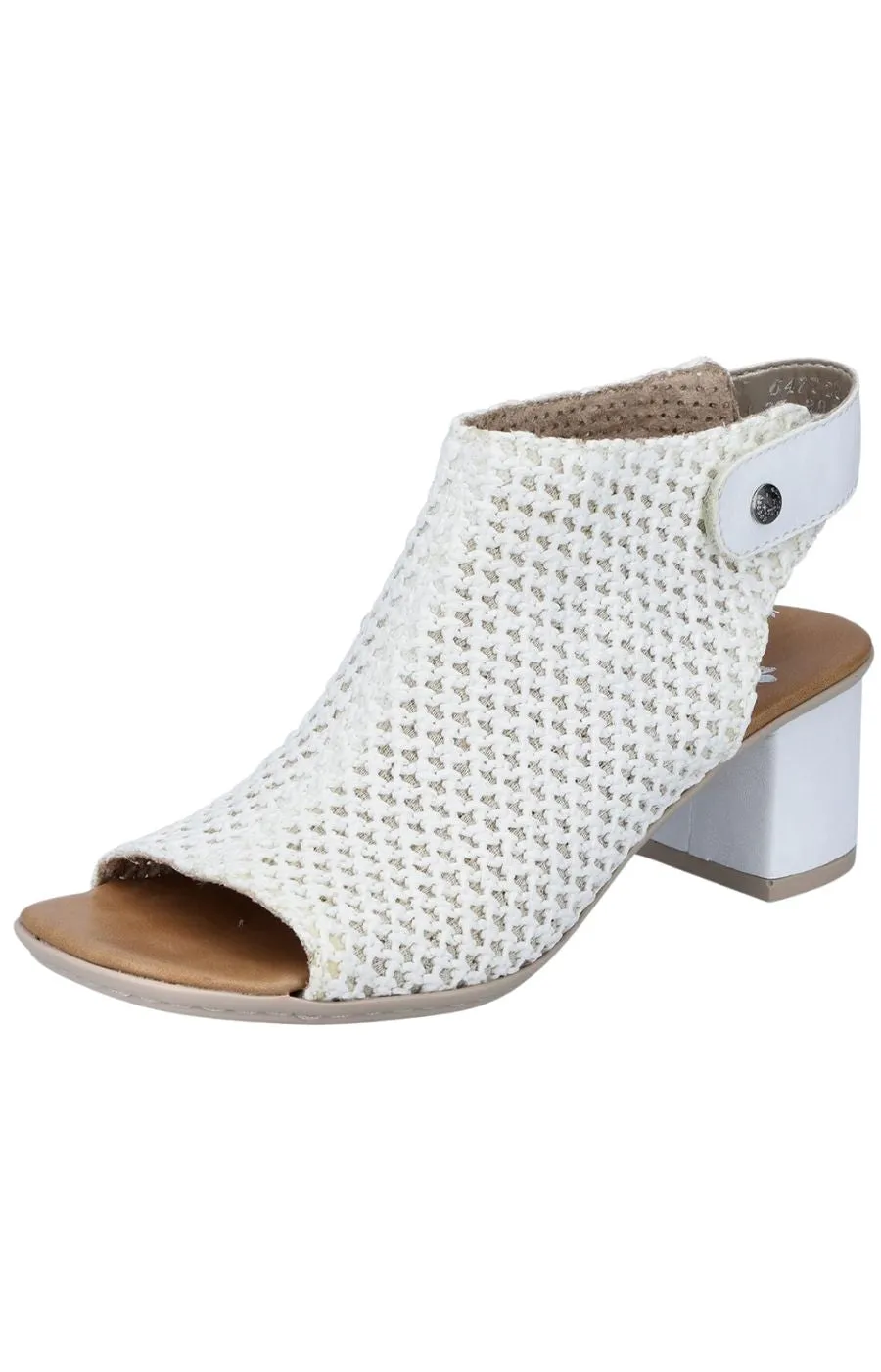 Rieker Weaved White Sandal