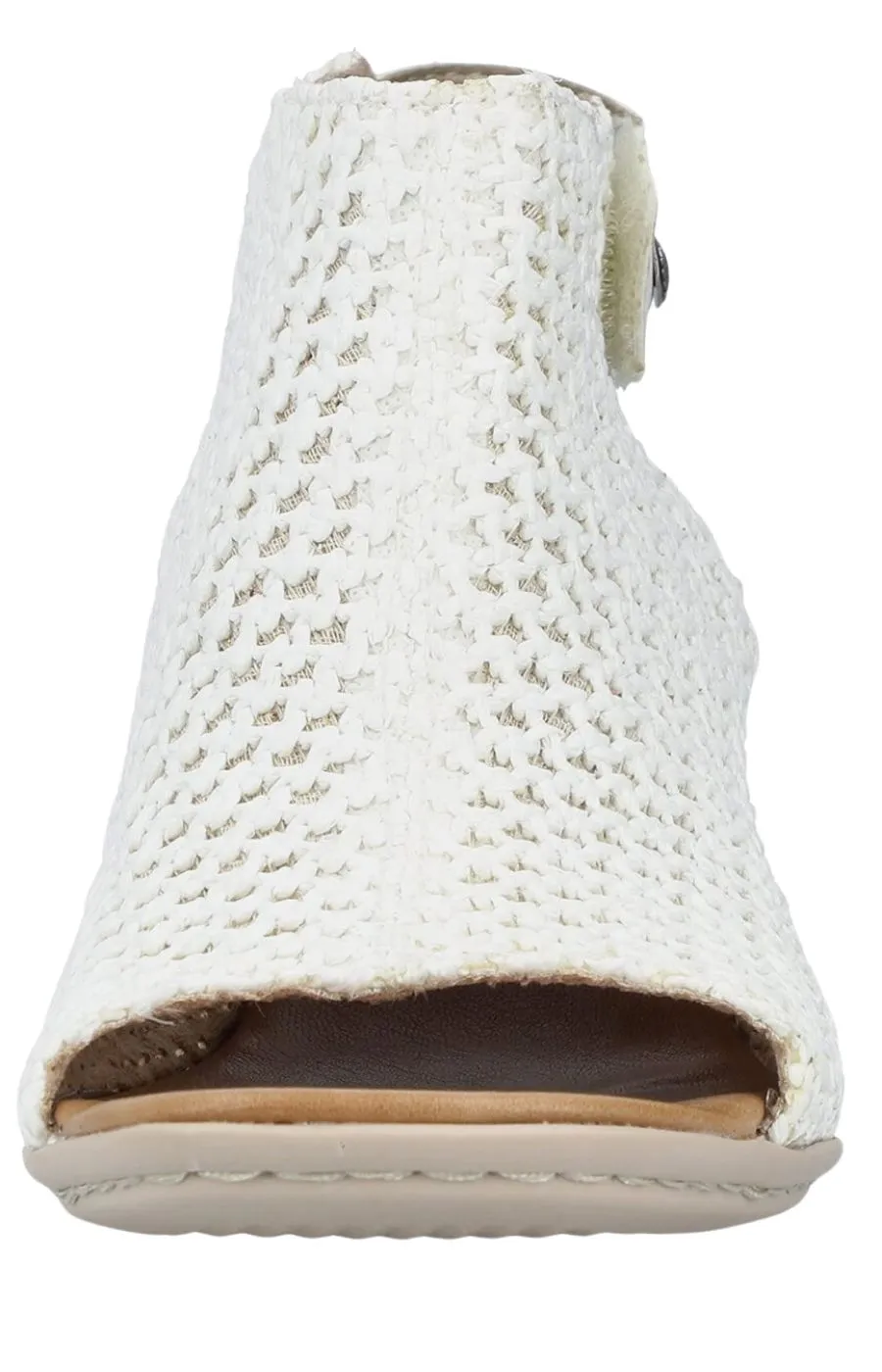 Rieker Weaved White Sandal