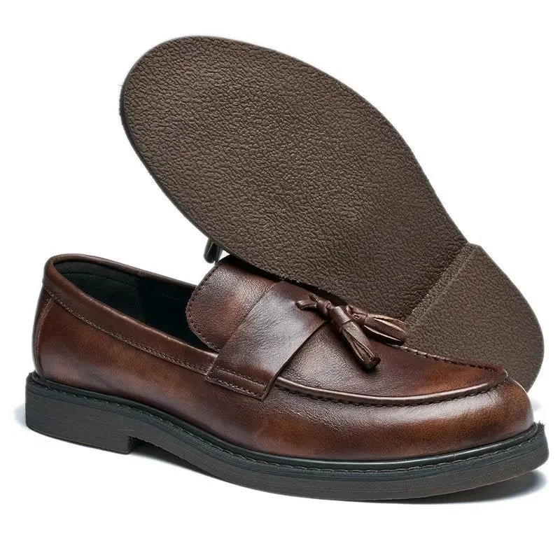 TasselLuxo Cow Leather Slip On Loafers