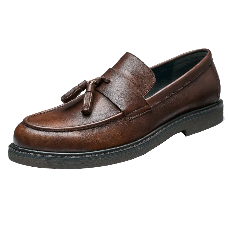 TasselLuxo Cow Leather Slip On Loafers