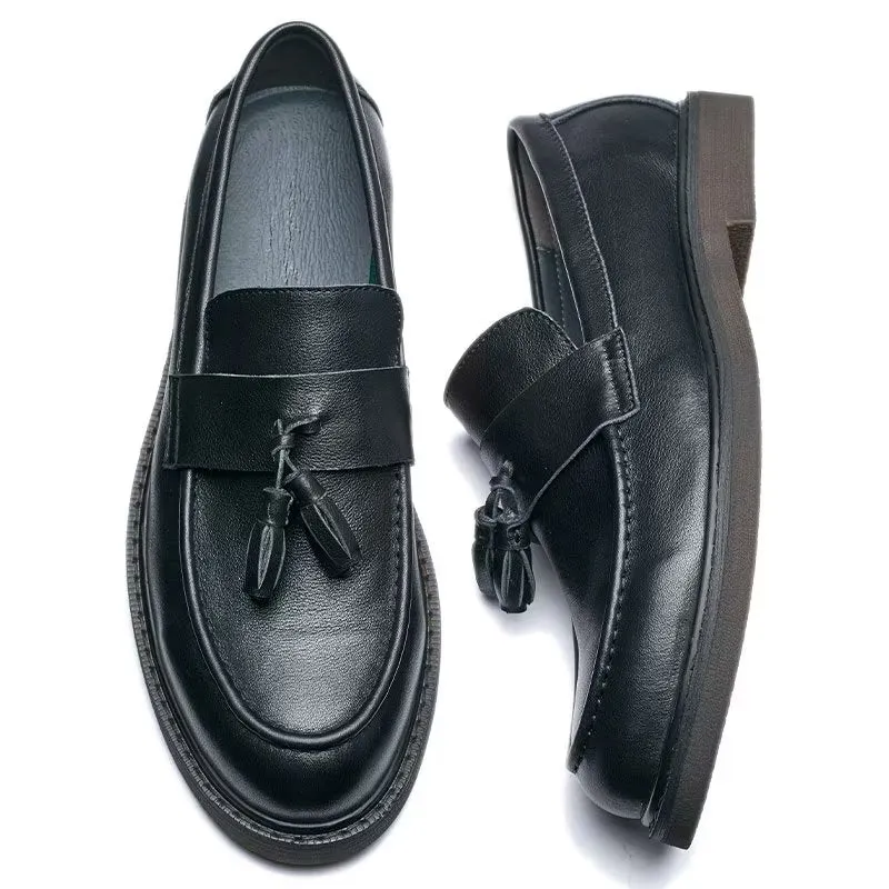 TasselLuxo Cow Leather Slip On Loafers