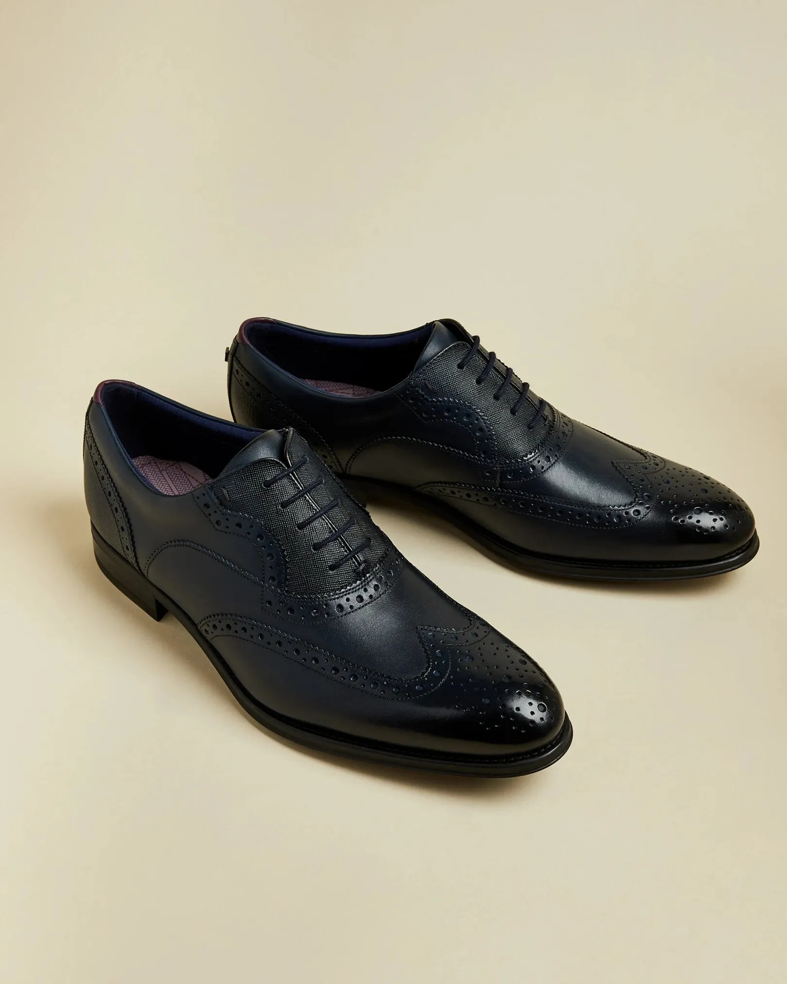 TED BAKER Mens Black Mittal Brogues