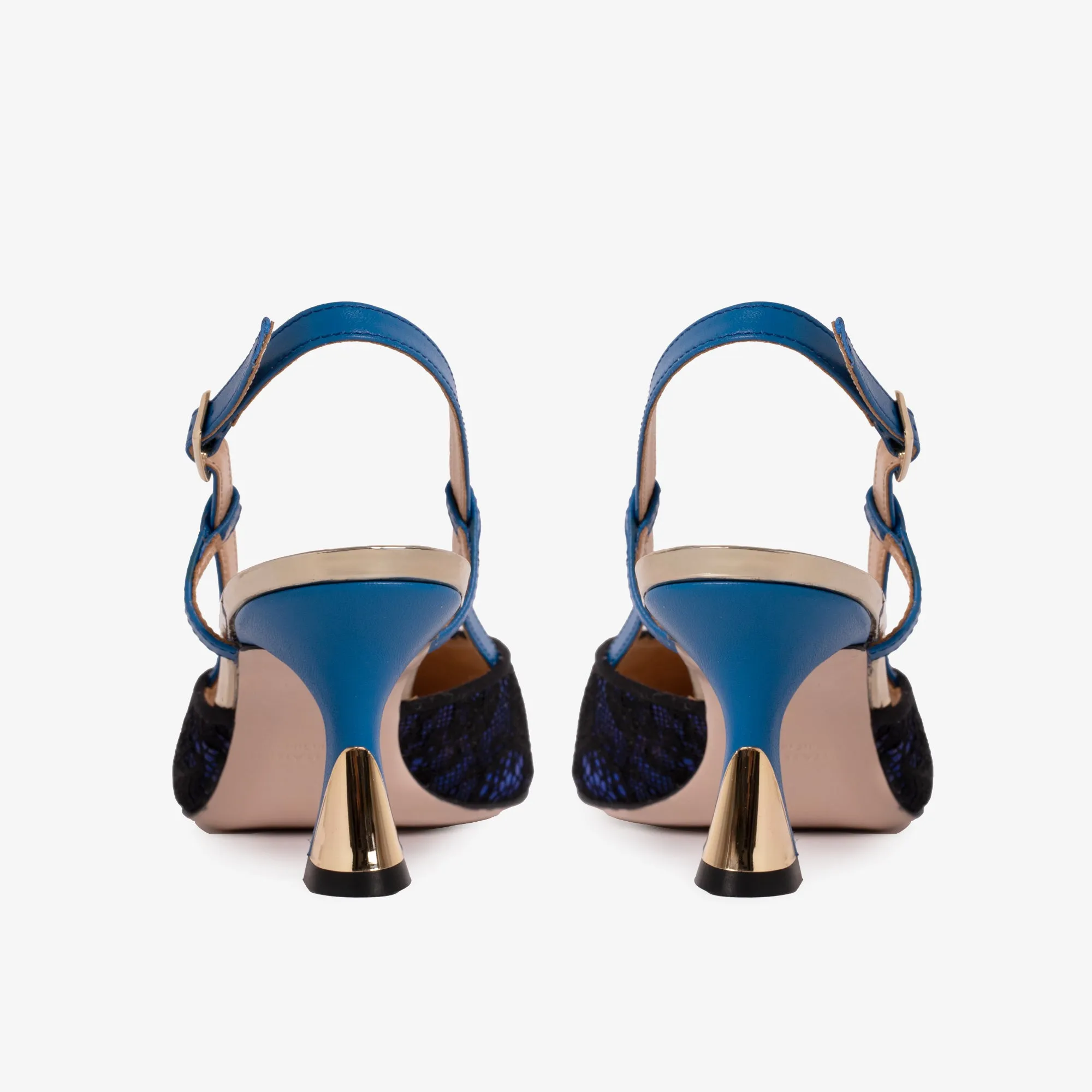 The Bali Sax Blue Leather Slingback Women Sandal