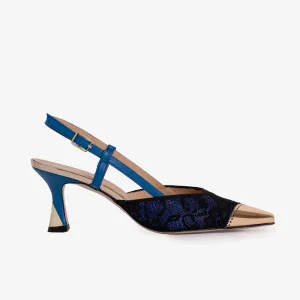 The Bali Sax Blue Leather Slingback Women Sandal