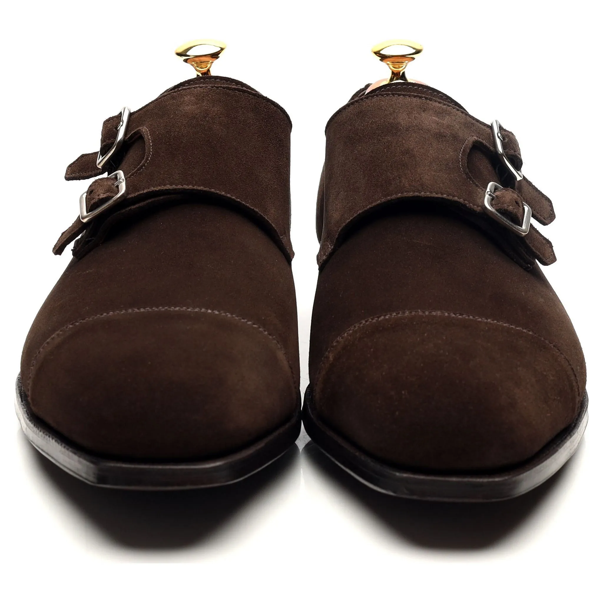 'Thomas' Dark Brown Suede Double Monk Strap UK 10 E