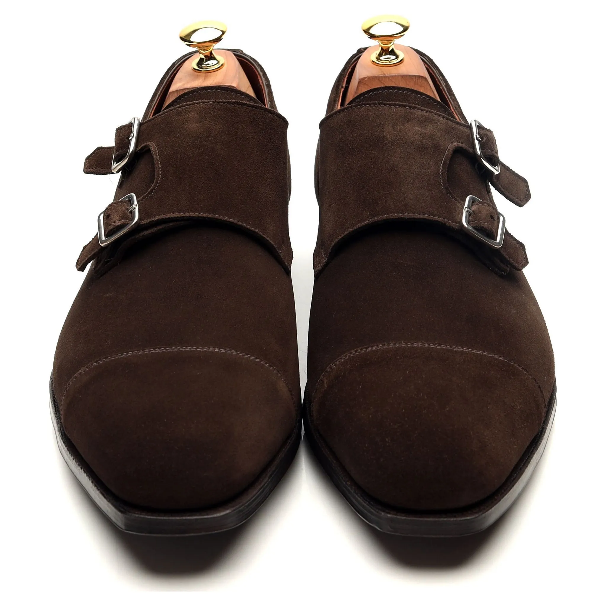 'Thomas' Dark Brown Suede Double Monk Strap UK 10 E