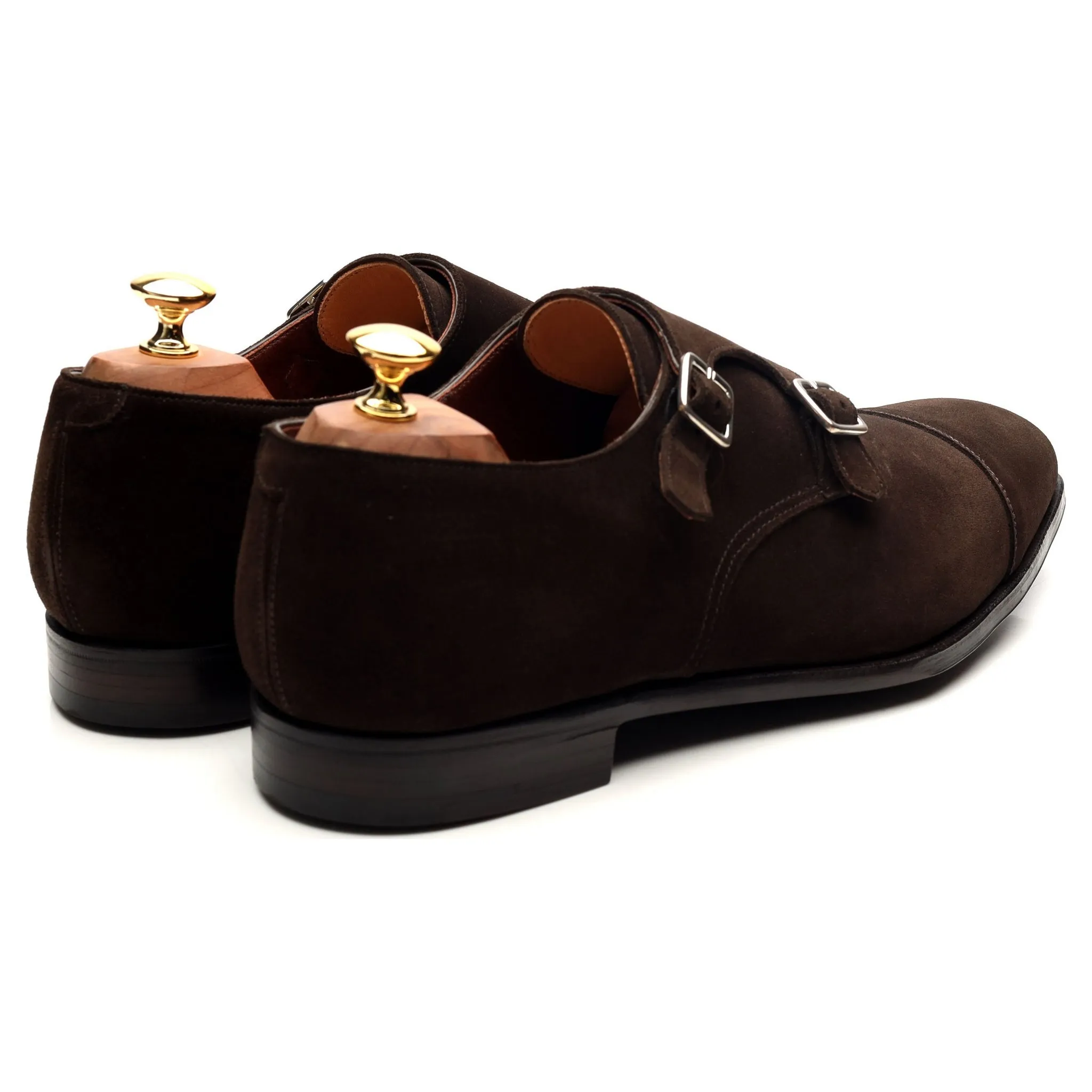 'Thomas' Dark Brown Suede Double Monk Strap UK 10 E