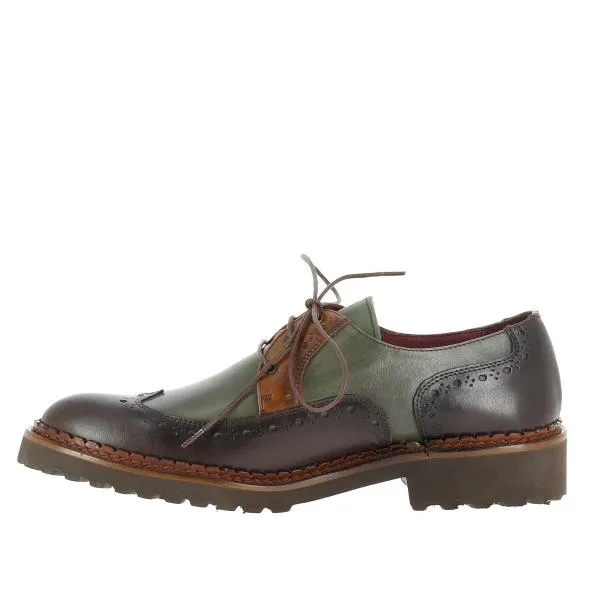 Torretti 7219 Green/Brown Lace Up Brogue