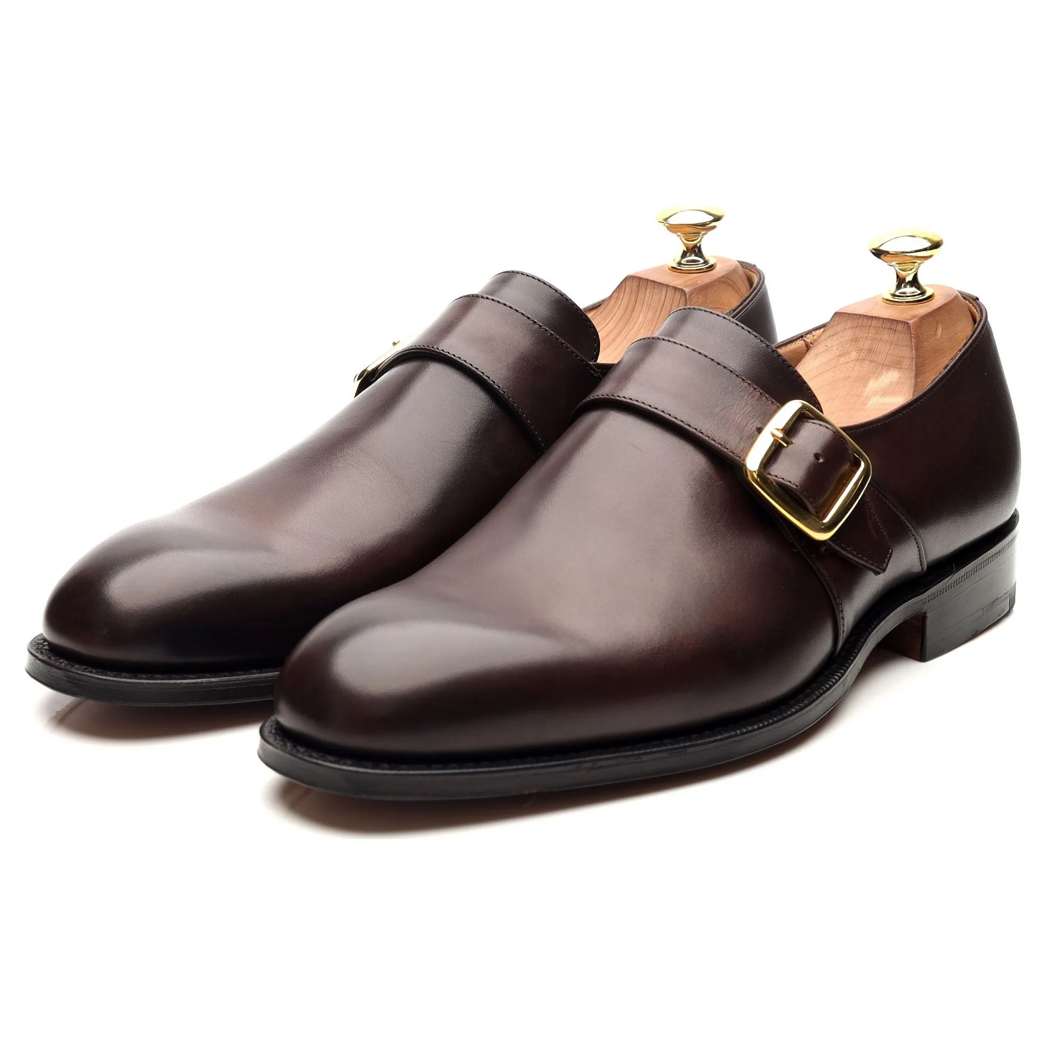 'Westbury' Dark Brown Leather Monk Strap UK 8 G