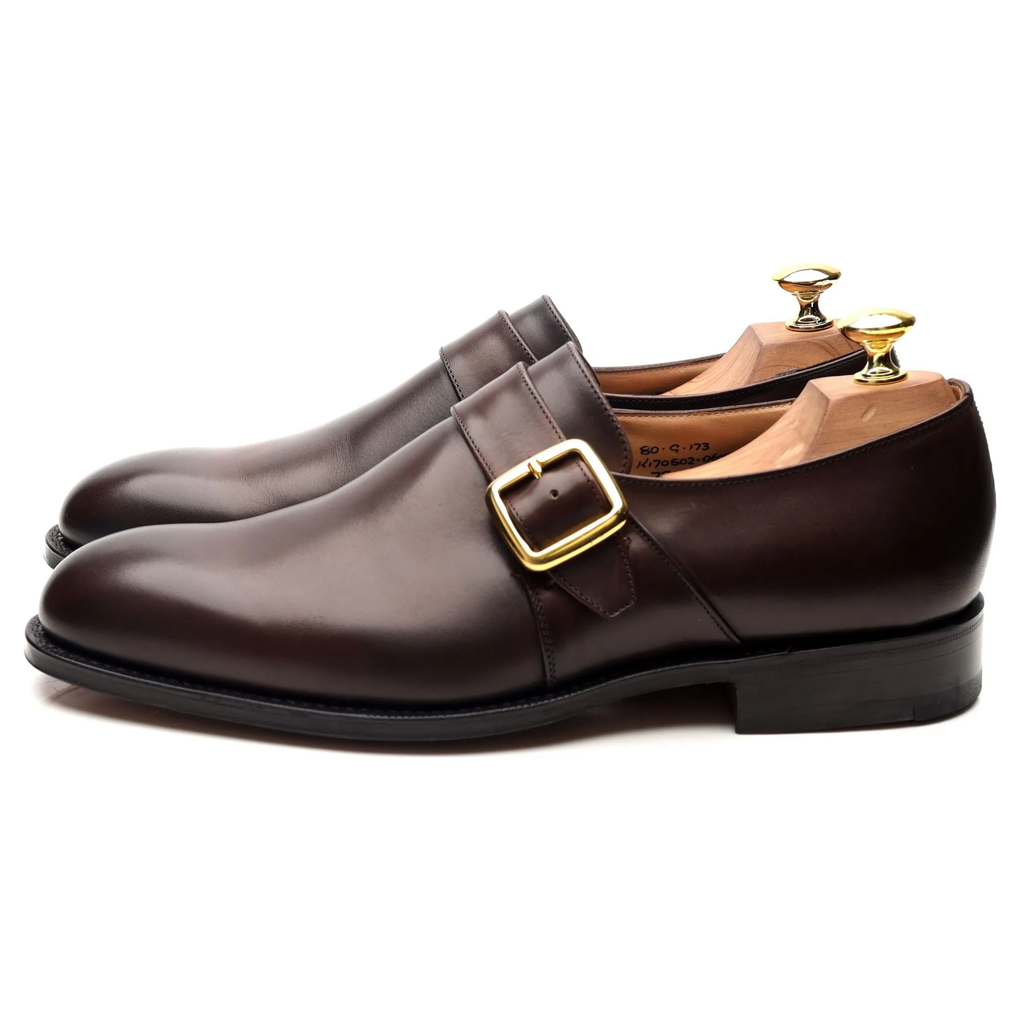 'Westbury' Dark Brown Leather Monk Strap UK 8 G