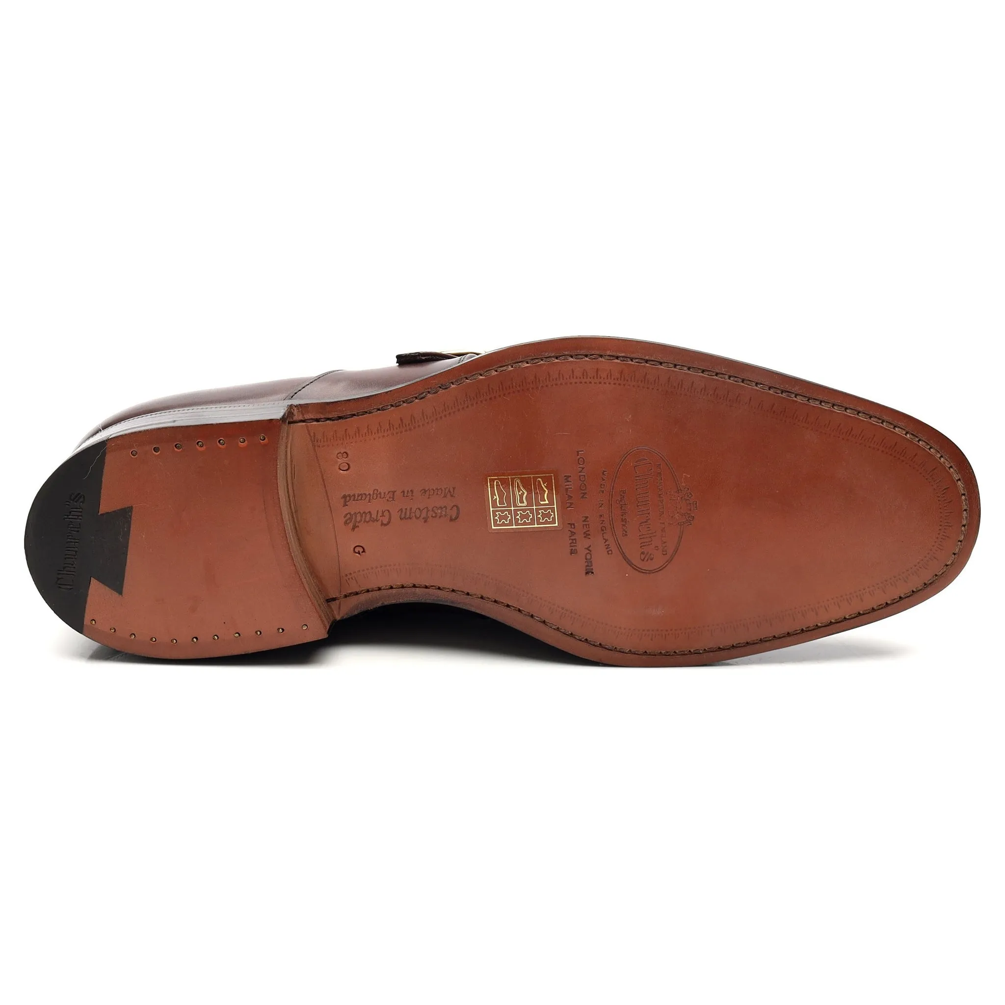 'Westbury' Dark Brown Leather Monk Strap UK 8 G