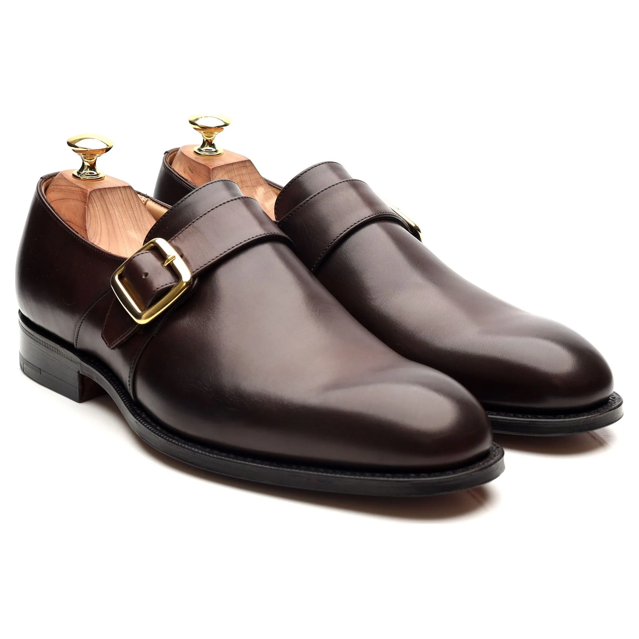 'Westbury' Dark Brown Leather Monk Strap UK 8 G