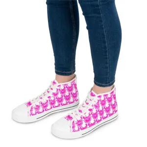 Women's High Top Sneakers - White/Pink Helmets