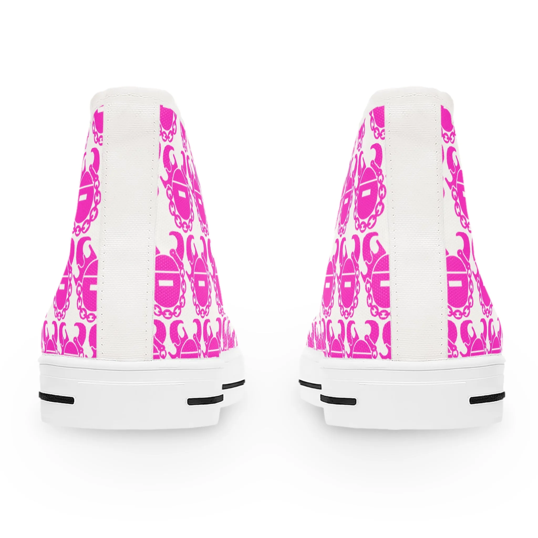 Women's High Top Sneakers - White/Pink Helmets